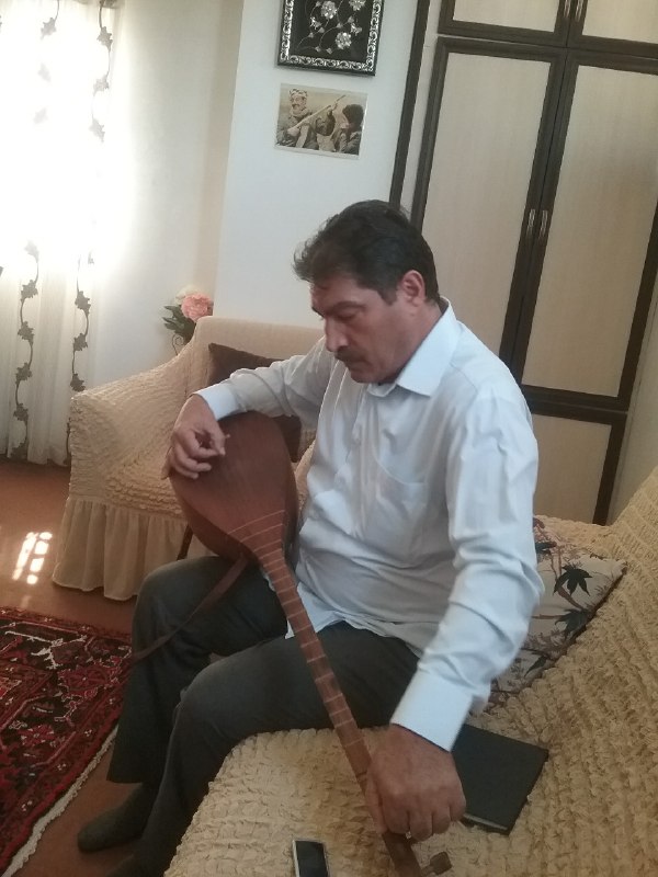Fig. 2. Ashiq Boyuk Aga at his home, photographed during fieldwork in Tabriz, 2018.